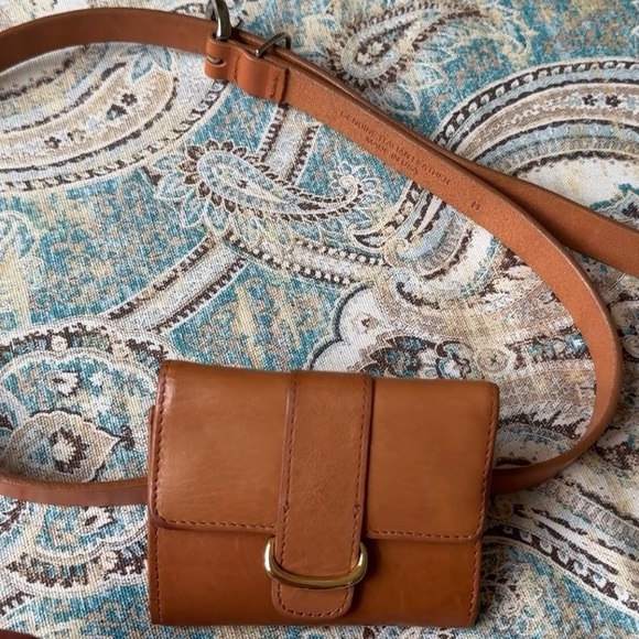 Accessories - Genuine Leather Belt with Pouch Made in USA Brown Waist Belt Bag NEW